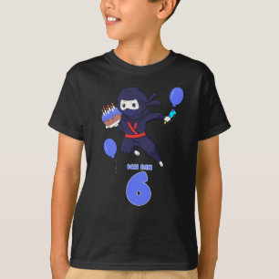Camiseta NINJA CUMPLEAÑOS 6 Aniversario del niño muchacho