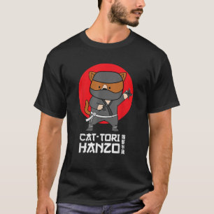 Camiseta Ninja de gato anime japonés para fanáticos del áni