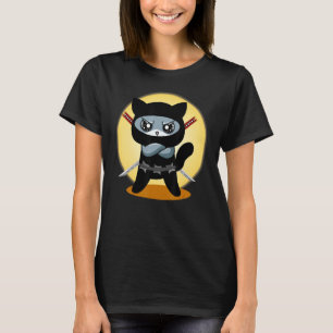 Camiseta Ninja De Gato De Juego Con Ninjato Katana Mal Gami