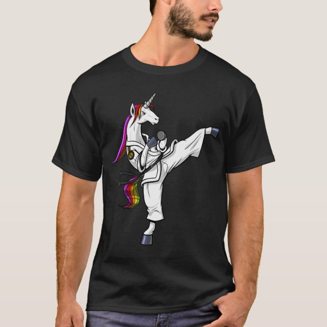 Camiseta Ninja de Karate Unicornio (Anverso)