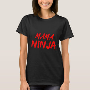 Camiseta Ninja de Mamá Negra y Roja