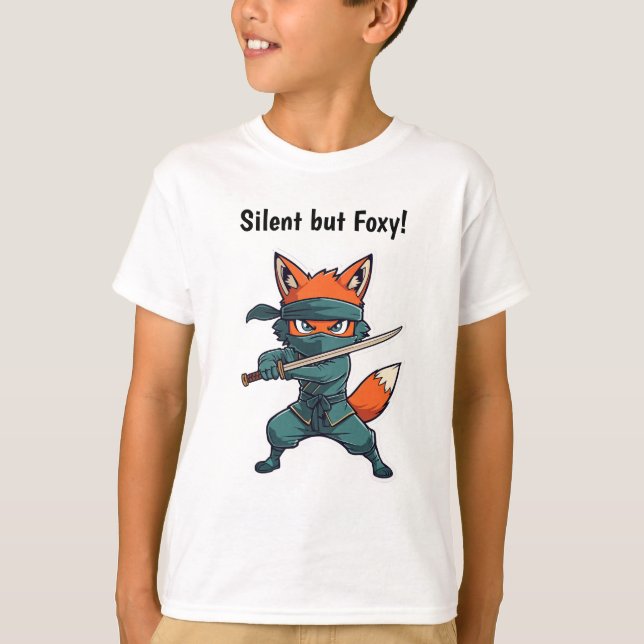 Camiseta Ninja Fox Kids T-Shirt – Cute Martial Arts Fox Tee (Anverso)