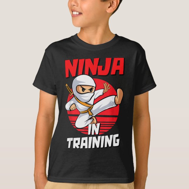 Camiseta Ninja In Training Costume Party Warrior Boys Girls (Anverso)