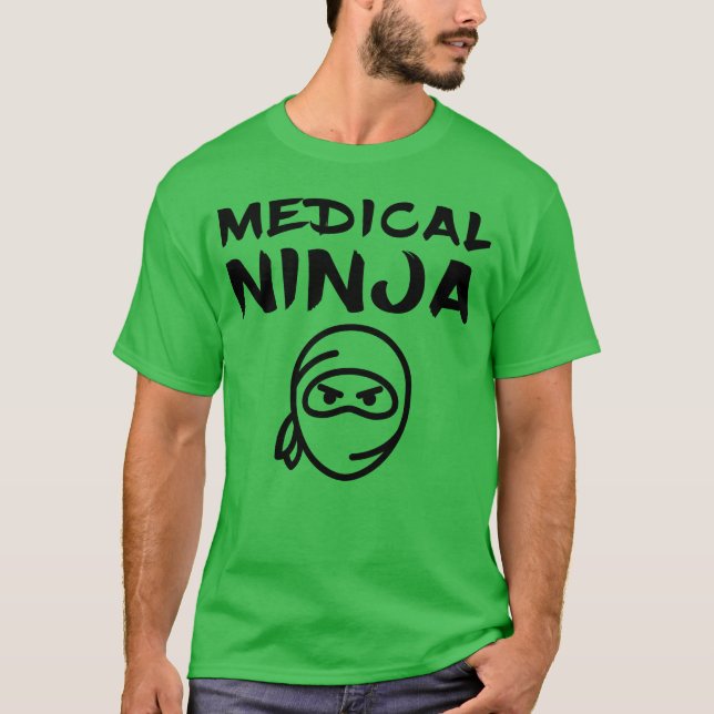 Camiseta Ninja Médico Divertido Futuro Nuevo Regalo Médico  (Anverso)