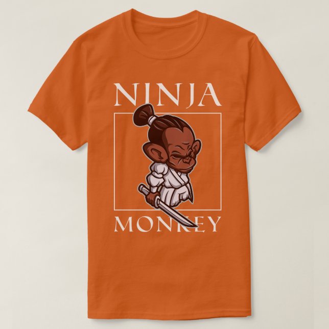 Camiseta Ninja Monkey Funny Ninja Guerrero Shinobi (Diseño del anverso)