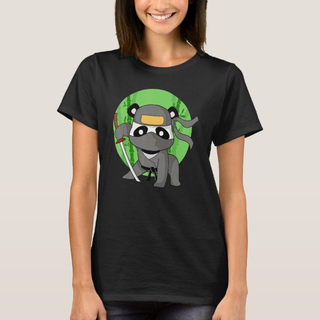 Camiseta Ninja Panda Bambus (Anverso)