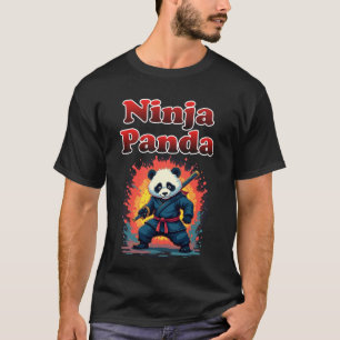 Camiseta Ninja Panda T-Shirt Cute Samurai Style