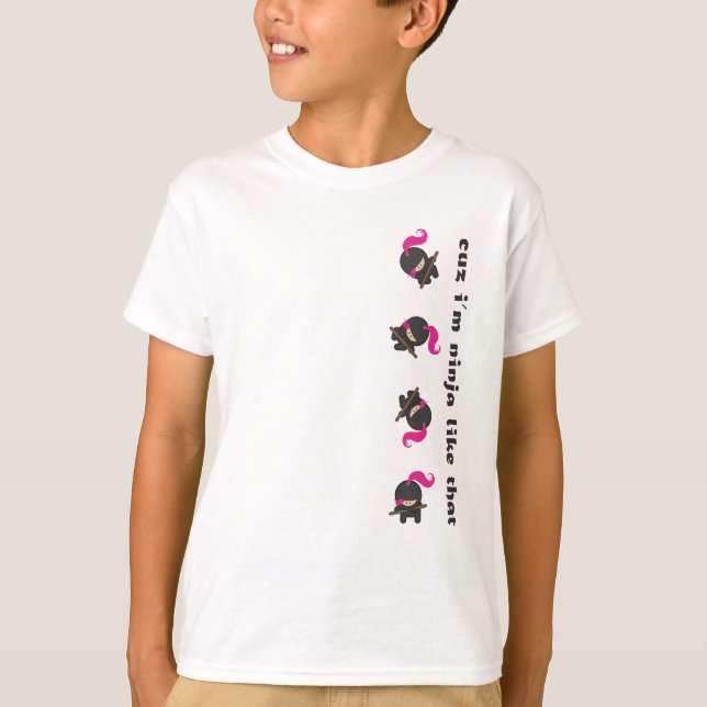 Camiseta Ninja que cae rosado (Anverso)