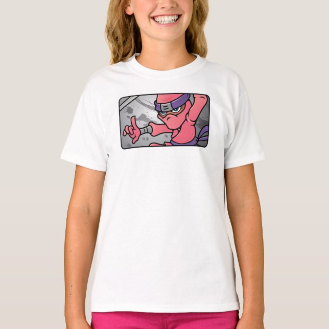 Camiseta Ninja rosa personalizable (Anverso)