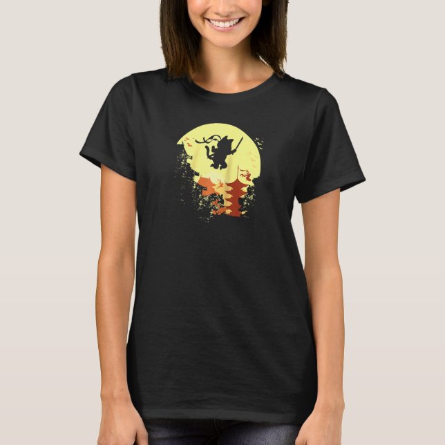 Camiseta Ninja Samurai, guerrera japonesa que lucha contra  (Anverso)