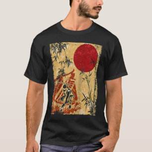 Camiseta Ninja Samurai japonesa luchador de cosechas retro 