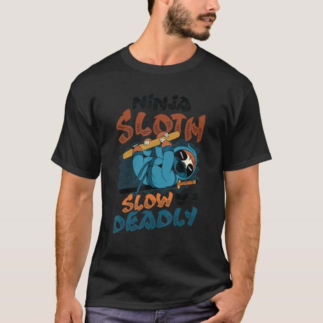 Camiseta Ninja Sloth lento pero mortal 1 (Anverso)