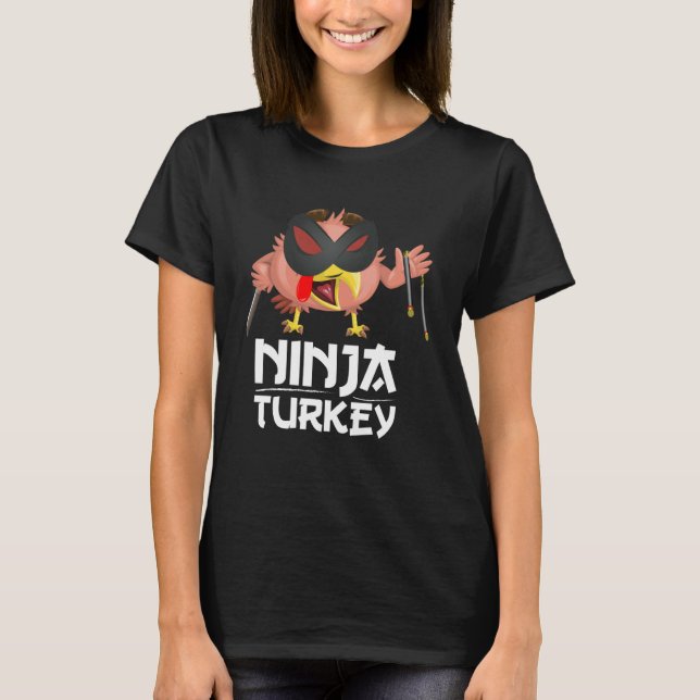 Camiseta Ninja Turquía por el Día de Acción de Gracias para (Anverso)