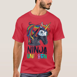 Camiseta Ninja Unicornio Chicas luchan contra las artes mar