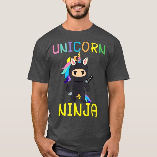 Camiseta Ninja, unicornio, un amante de la lucha (Anverso)