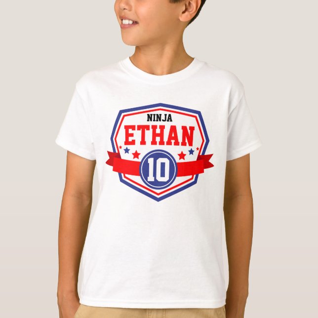 Camiseta Ninja Warrior Boys Nacimiento y Edad (Anverso)