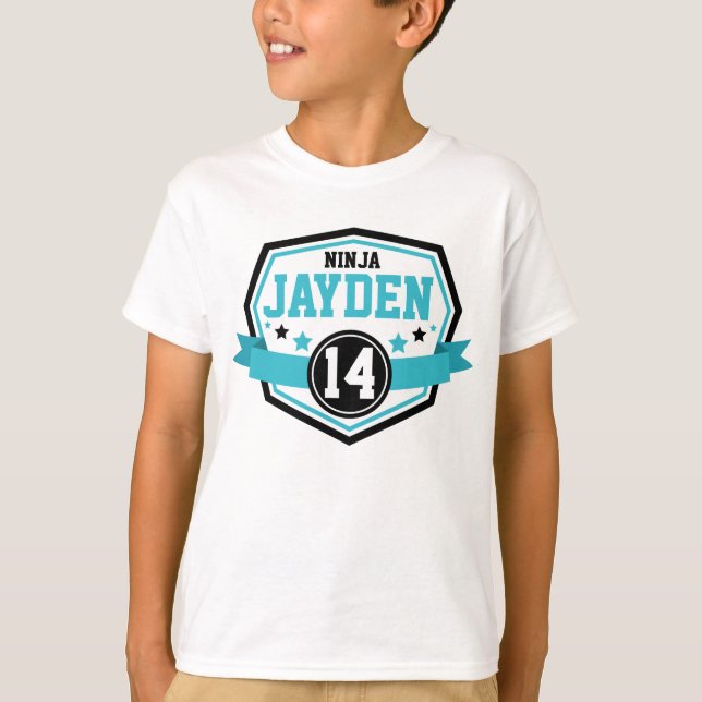 Camiseta Ninja Warrior Boys Nacimiento y Edad (Anverso)