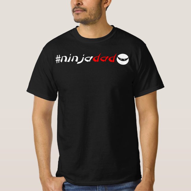 Camiseta #ninjadad Por El Mejor Papá Ninja De La Historia (Anverso)