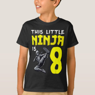 Camiseta Ninjas de Kickboxing Este pequeño ninja tiene 8 añ
