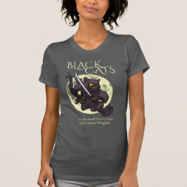 Camiseta Ninjas Peludos Gato Negro Patada Voladora Dibujo A