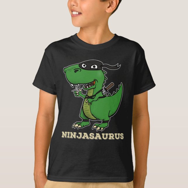 Camiseta Ninjasaurus - Funny Ninja Dinosaur T Rex Para Niño (Anverso)