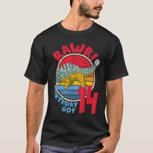 Camiseta ¡Niño 14, cumpleaños, Rawr! Anquilosauro I Fami