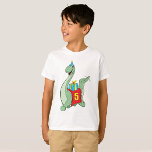 Camiseta Niño, 5 años de dinosaurio