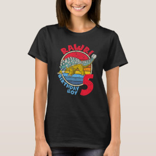 Camiseta ¡Niño 5 cumpleaños, Rawr! Ankylosauro I Mat famili