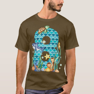 Camiseta Niño 8 Acuario de animales de mar de cumpleaños 8