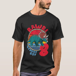 Camiseta ¡Niño 8 Años Que Rawr! Familia Triceratops