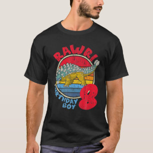 Camiseta ¡Niño 8, Cumpleaños, Rawr! Ankylosauro I Mat famil