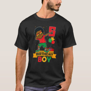 Camiseta Niño afroamericano de cumpleaños 5.º niño de B