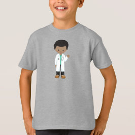 Camiseta Niño afroamericano, Médica, Lab Coat, medicina