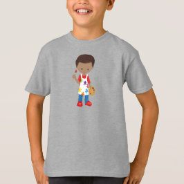 Camiseta Niño afroamericano, pintor, pintor, pincel