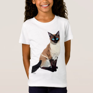 Camiseta Niño amante de gato siamés de ojo azul eléctrico