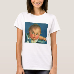 Camiseta Niño Antiguo, Bebé Lindo Niño o Niña en Silla Alta
