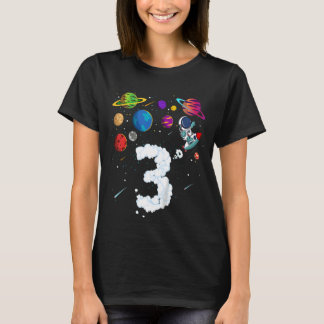 Camiseta Niño Astronauta de tercer cumpleaños de 3 años