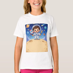 Camiseta Niño Astronauta Listo para Explorar Cuaderno Escol