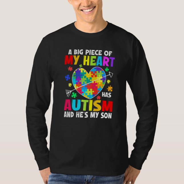 Camiseta Niño autista pieza mi corazón tiene autismo Es mi  (Anverso)