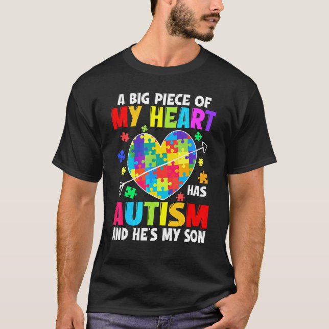 Camiseta Niño autista pieza mi corazón tiene autismo Es mi  (Anverso)