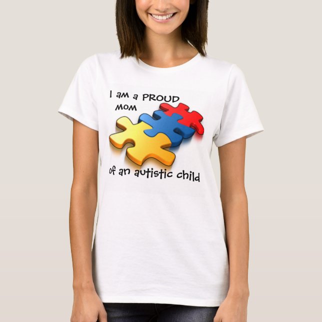Camiseta Niño autístico de la mamá orgullosa (Anverso)