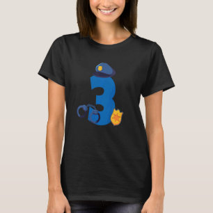 Camiseta Niño Auto de la policía tercer cumpleaños 3 años c