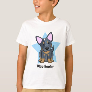 Camiseta Niño azul de Heeler de la estrella de Kawaii