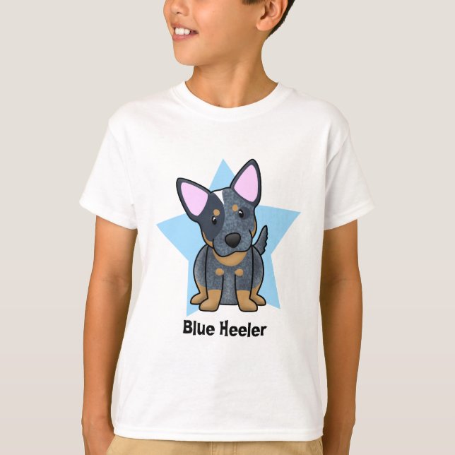 Camiseta Niño azul de Heeler de la estrella de Kawaii (Anverso)