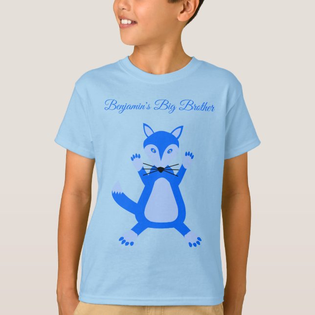 Camiseta Niño Azul lindo Personalizado Fox Gran Hermano (Anverso)