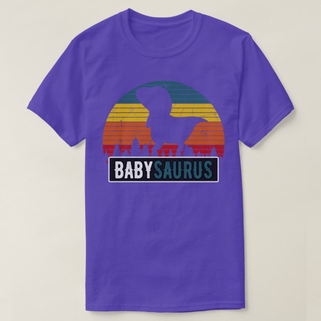 Camiseta Niño Babysaurus TRex Dinosaurio Retro Bebé (Diseño del anverso)