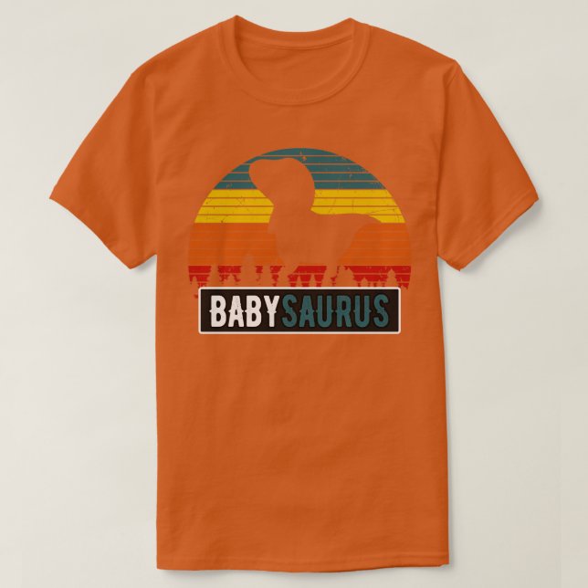 Camiseta Niño Babysaurus TRex Dinosaurio Retro Bebé (Diseño del anverso)