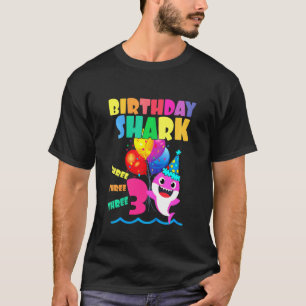 Camiseta Niño Bebé Tiburón Niño Cumpleaños Doo D de 3 años