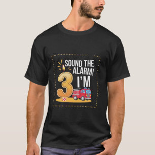 Camiseta Niño bombero de tres años de edad cumpleaños