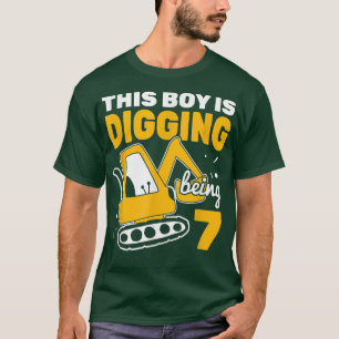 Camiseta Niño Cavando Ser 7 Camión Construcción Excavadora 